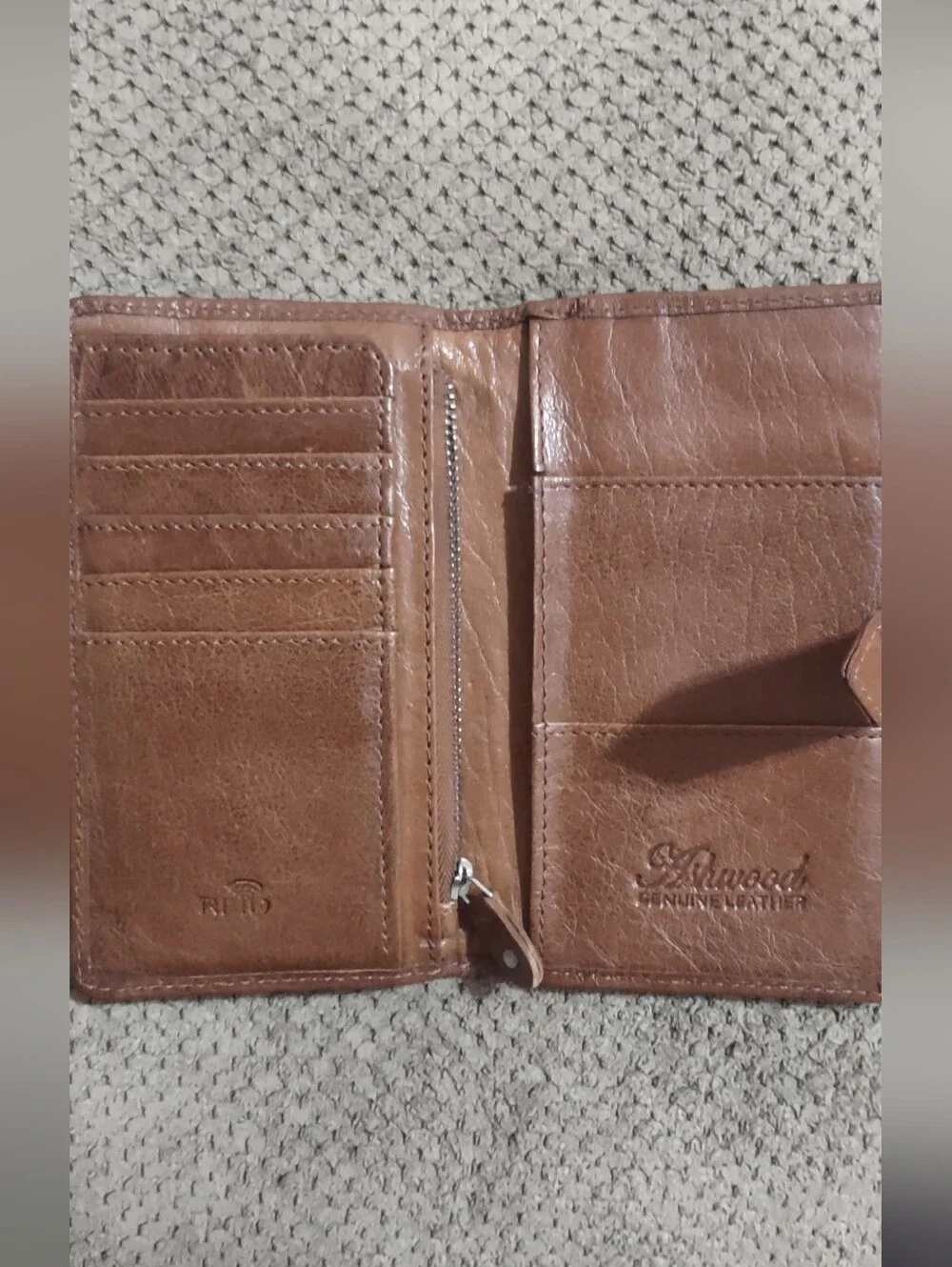 Ashwood Genuine Leather Tall Bifold Wallet Snap Closure RFID Protection